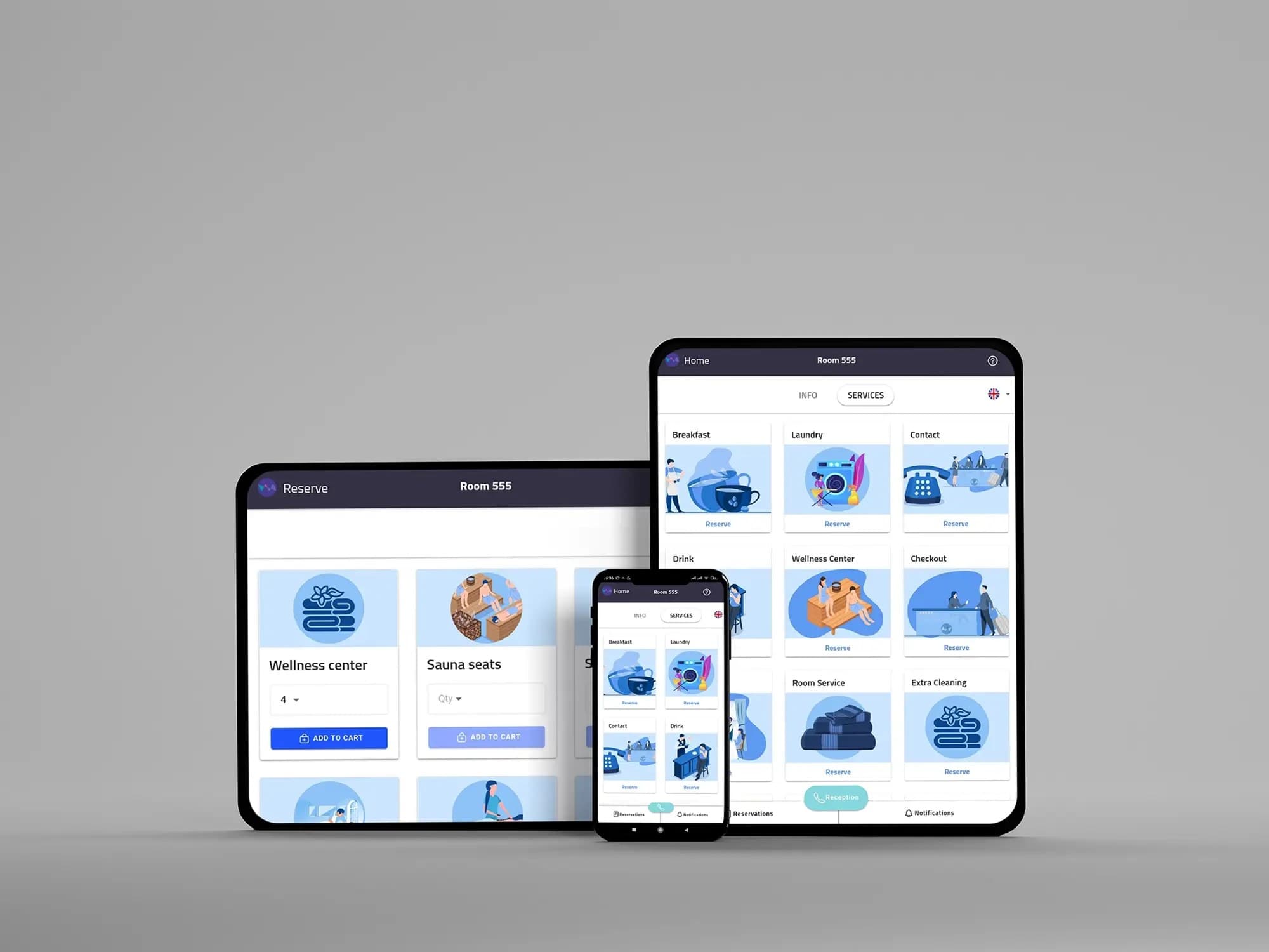 La dashboard Voice Concierge su più dispositivi
